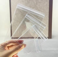 Pack of 5 PVC Clear Jewelry Anti Oxidation Zipper Bag Antitarnish Plastic Bags for Packaging Jewelry Rings Earrings Transparent Poly Pouch
