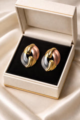 Stainless Steel Ear Studs-25 (Tri Colour)