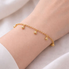 Gold Plated Chain Ball Bracelet-03 (Golden)