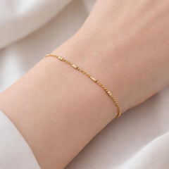 Gold Plated Chain Bar Bracelet-02 (Golden)
