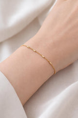 Gold Plated Chain Bar Bracelet-02 (Golden)