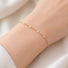 Gold Plated Chain Star Bracelet-01 (Golden)