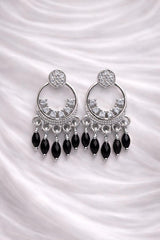 Silver Hoop Earring-01 (Black)