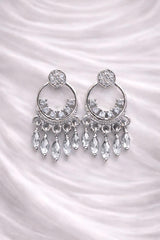 Silver Hoop Earring-01 (White)