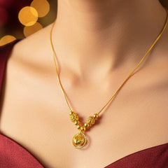 Gold Plated Pendant-350 (Golden)(Ball)