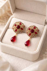 Zircon Earring-139 (Maroon)