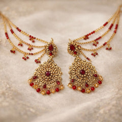 Kundan Saharay Jhumkay-12 (Maroon)