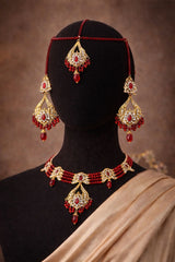 Hyderabadi Choker Set-32 (Maroon)