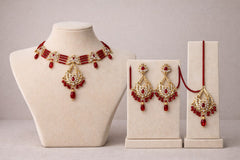 Hyderabadi Choker Set-32 (Maroon)