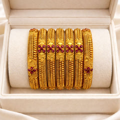 Gold Bangles-125 (Maroon)