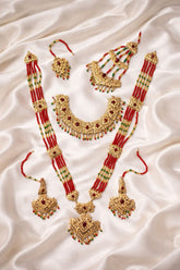 Bridal Set With Earring Mala Set & jhumar Bindiya Combo Set-64 (Multi)