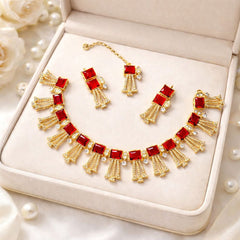 AMREEN SET (Golden) (Maroon)