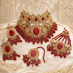 Hand Made Rajwadi Bridal Set-01 (Maroon)