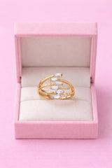 Zircon Ring-226 (Golden) (White)