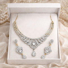 Stone Necklace-275 (Silver)