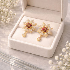 Zircon Earring-143 (Maroon)