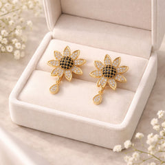 Zircon Earring-144 (Black)