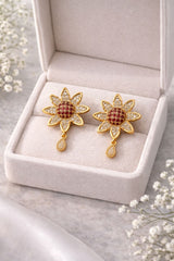 Zircon Earring-144 (Maroon)
