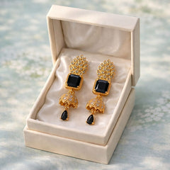 Zircon Jhumki-01 (Black)