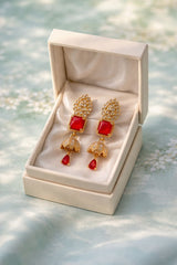 Zircon Jhumki-01 (Maroon)