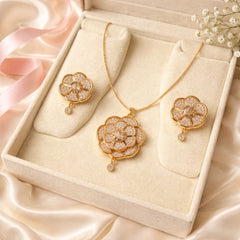 Zircon Locket Set-142 (Golden)