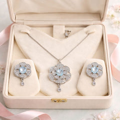 Zircon Locket Set-142 (Silver)