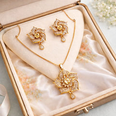 Zircon Locket Set-151 (Golden)