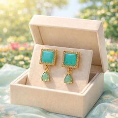 Zircon Earring-149 (Mint Green)