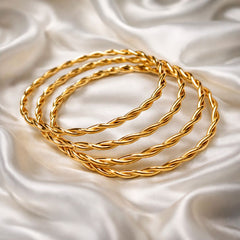Gold Bangles-133 (4-Bangles) (Golden)