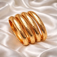 Gold Bangles-105 (Golden) (4-Bangles)