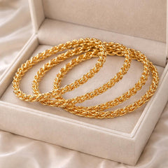 Gold Bangles-136 (4-Bangles) (Golden)