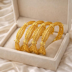 Gold Bangles-137 (4-Bangles) (Golden)