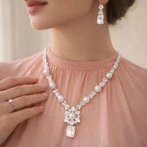 Premium Zircon Necklace-14 (Silver)