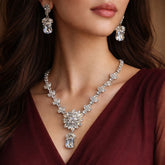 Premium Zircon Necklace-07 (Silver)