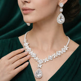 Premium Zircon Necklace-12 (Silver)