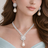 Premium Zircon Necklace-04 (Silver)