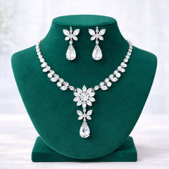 Premium Zircon Necklace-01 (Silver)