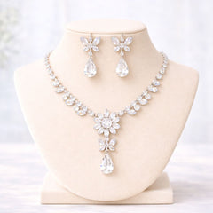 Premium Zircon Necklace-01 (Silver)