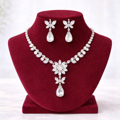 Premium Zircon Necklace-01 (Silver)
