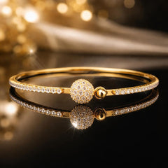 Zircon Kara Bracelet-07 (White) (Openable)
