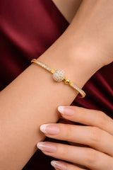 Zircon Kara Bracelet-07 (White) (Openable)