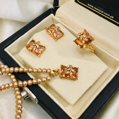 Zircon Mala Set (Golden)