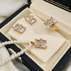 Zircon Mala Set (Pearl)
