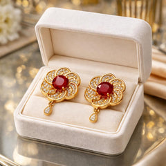Zircon Earring-150 (Maroon)