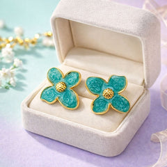 Meena Flower Earring-01 (Ferozi)