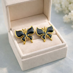 Meena Fancy Studs-206 (Black) (Butterfly)