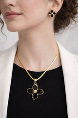 Stainless Steel Locket set-46 (Black) (Flower)