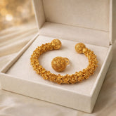 Gold Plated Braided Kara & Ring