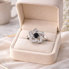Zircon Ring-290 (Silver) (Black)