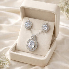 Zircon Locket Set-157 (Silver)